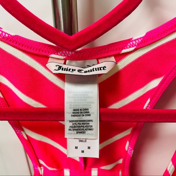NWT Juicy Couture Beach Swim Coverup. Pink and White Stripes. Medium. - Picture 5 of 7